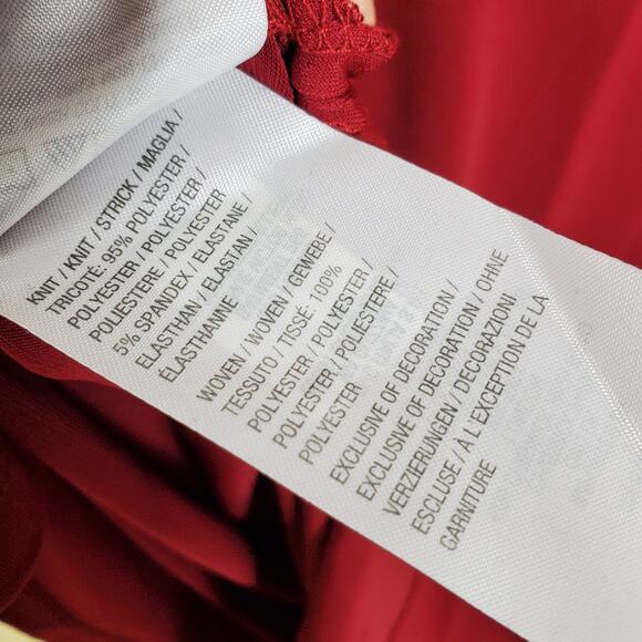 4/$25 Susan Graver Red Crochet Sleeve Blouse S - Picture 8 of 10